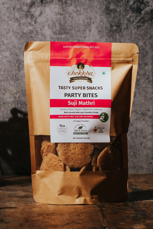 Suji Mathri – Handmade, No Maida, No Palm Oil, Light and Crispy Snack — Chokkha Foods