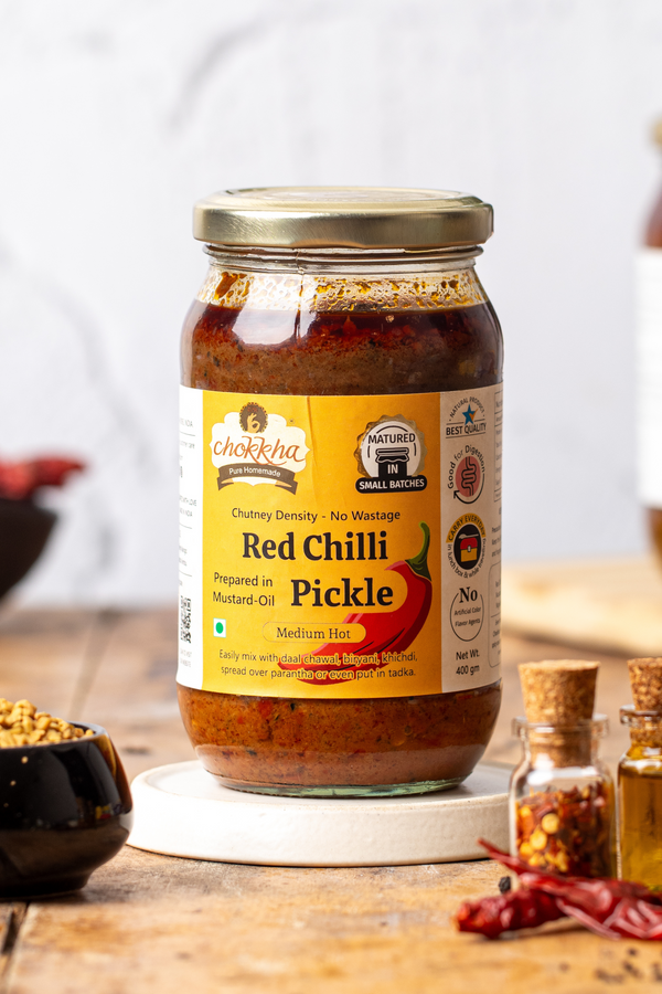 Red Chilli Pickle – Medium Spicy (Prepared with Mustard Oil)