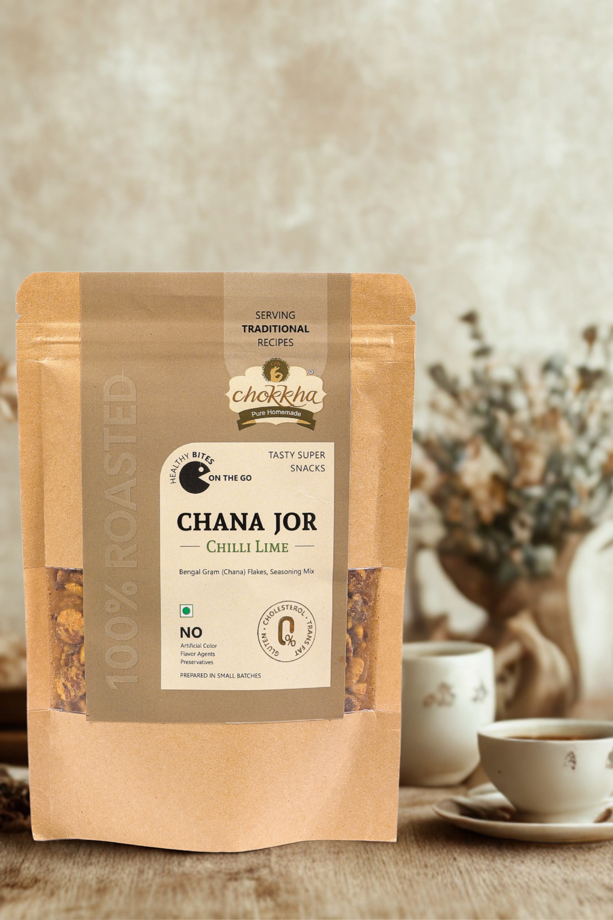 Chana Jor – Chilli Lime | 100% Roasted, High Protein Snack | Chokkha Foods