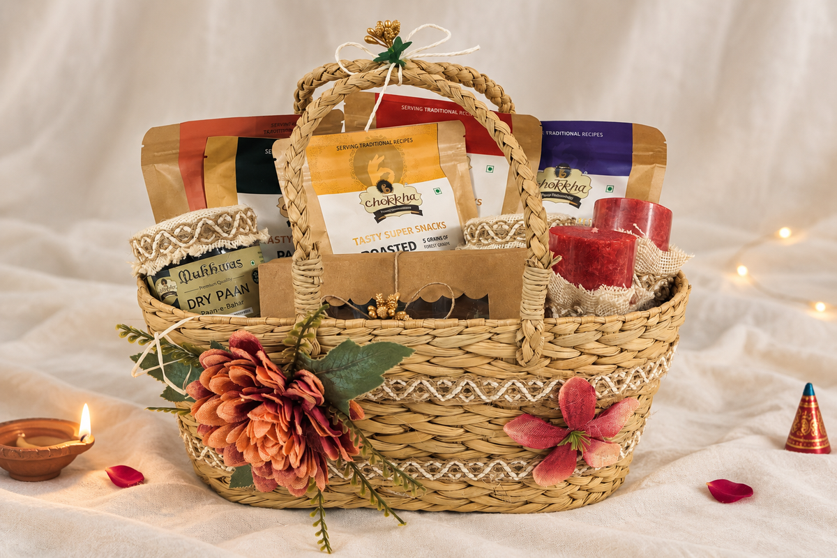 Chokkha Small Jute Basket Diwali gift hamper