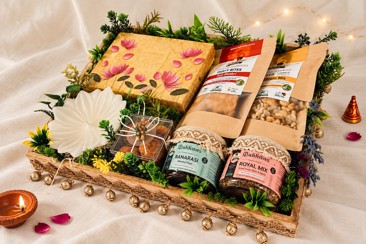 Chokkha Wooden Tray Hamper Diwali gift hamper