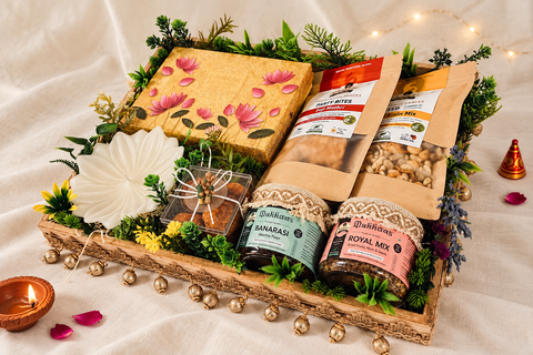 Chokkha Wooden Tray Hamper Diwali gift hamper