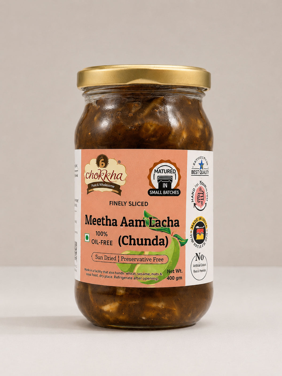 Meetha Aam Lacha (Chunda) – Homemade Sweet Mango Pickle | 100% Oil-Free | Sun Dried | Preservative Free
