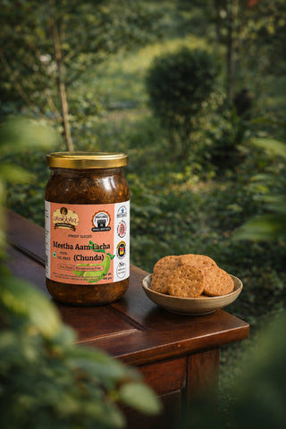 Meetha Aam Lacha (Chunda) – Homemade Sweet Mango Pickle | 100% Oil-Free | Sun Dried | Preservative Free