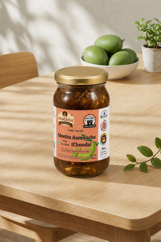 Meetha Aam Lacha (Chunda) – Homemade Sweet Mango Pickle | 100% Oil-Free | Sun Dried | Preservative Free