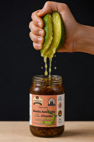 Meetha Aam Lacha (Chunda) – Homemade Sweet Mango Pickle | 100% Oil-Free | Sun Dried | Preservative Free