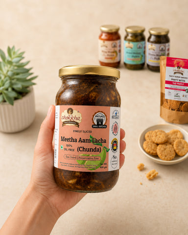 Meetha Aam Lacha (Chunda) – Homemade Sweet Mango Pickle | 100% Oil-Free | Sun Dried | Preservative Free